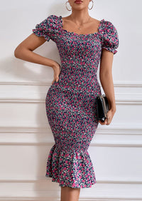Short Puff Sleeve Cocktail Dresses