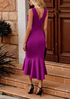 PRETTYGARDEN Women's Sleeveless Midi Bodycon Formal Dress Ruffle Mermaid Hem Elegant Cocktail Wedding Guest Midi Dresses