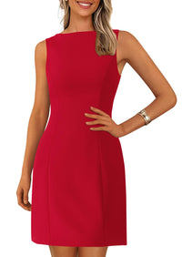 Sleeveless Boat Neck A Line Elegant Cocktail Party Mini Dresses