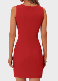 Business Sleeveless Button Down Elegant Work Office Formal Short Dresses