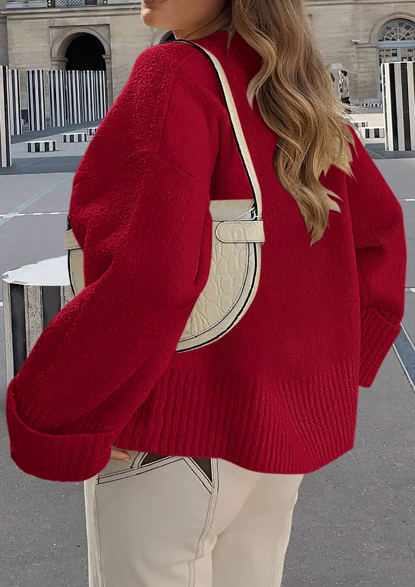 PRETTYGARDEN Women's Fall Oversized Sweaters Casual Crewneck Pullover Long Sleeve Fuzzy Chunky Knit Tops Blouse