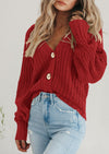 PRETTYGARDEN Women's Chunky Knit Open Front Sweater Long Sleeve Button Loose Short Cardigan Outerwear Coats