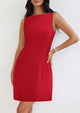 Sleeveless Boat Neck A Line Elegant Cocktail Party Mini Dresses