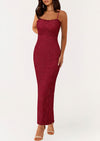 PRETTYGARDEN Women's Formal Prom Dress Spaghetti Strap Lace Floral Wedding Guest Evening Bodycon Dresses