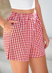 Plaid Casual Y2K Short with Pockets