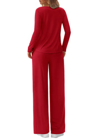 PRETTYGARDEN Women's 2 Piece Fall Sets  Casual Long Sleeve Shirts Wide Leg Pants Lounge Travel Outfits Fashion Clothing