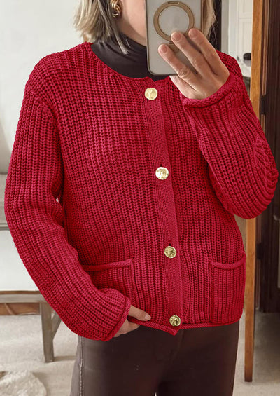 PRETTYGARDEN Cardigan Sweaters for Women Trendy Oversized Knit Chunky Button Cardigans Fall Winter Outfits with Pockets