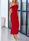 PRETTYGARDEN Womens Off The Shoulder Dress Ruched Bodycon Sleeveless Split Cocktail Party Maxi Dresses