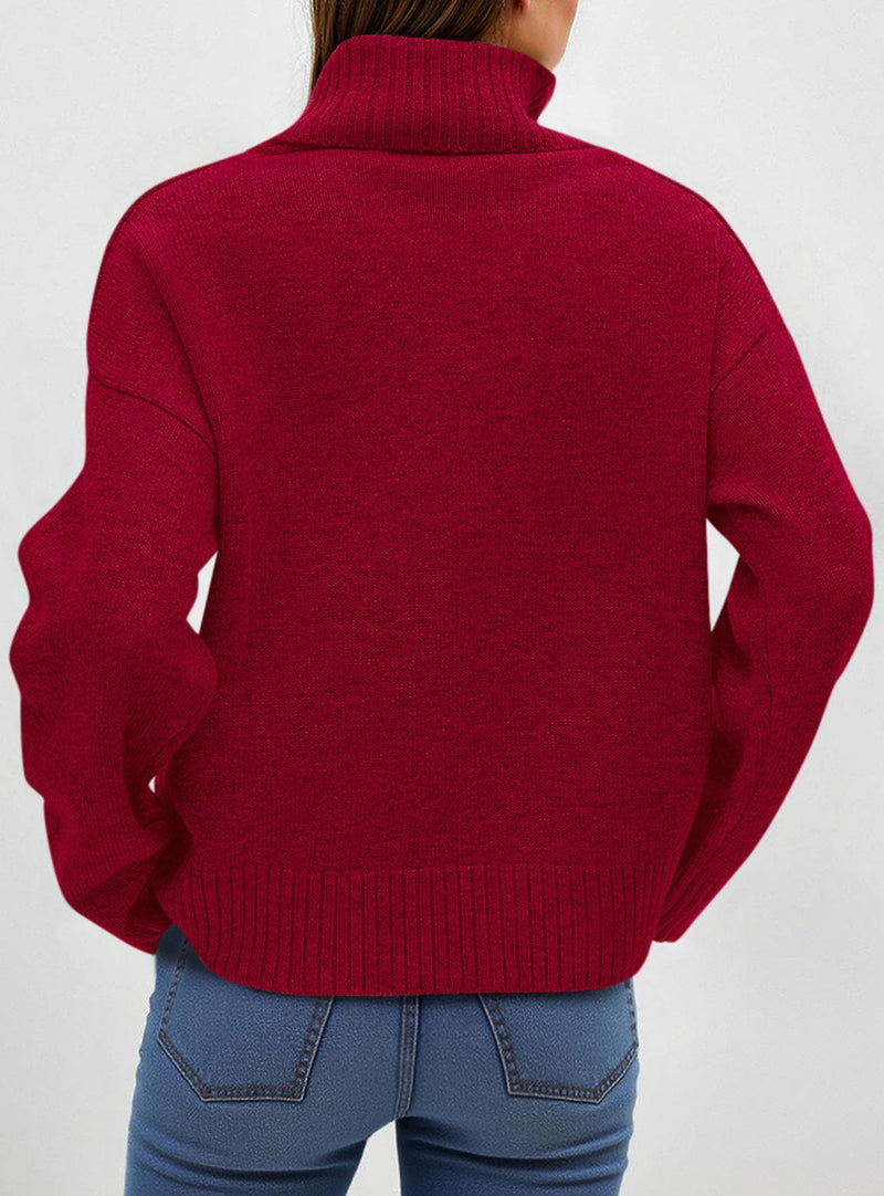 PRETTYGARDEN Womens Turtleneck Long Sleeve Sweater Fall Trendy Loose Fit Casual Tops Chunky Knit Pullover Sweaters