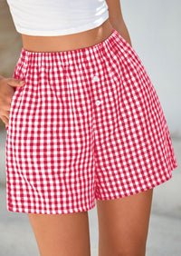 Plaid Casual Y2K Short with Pockets