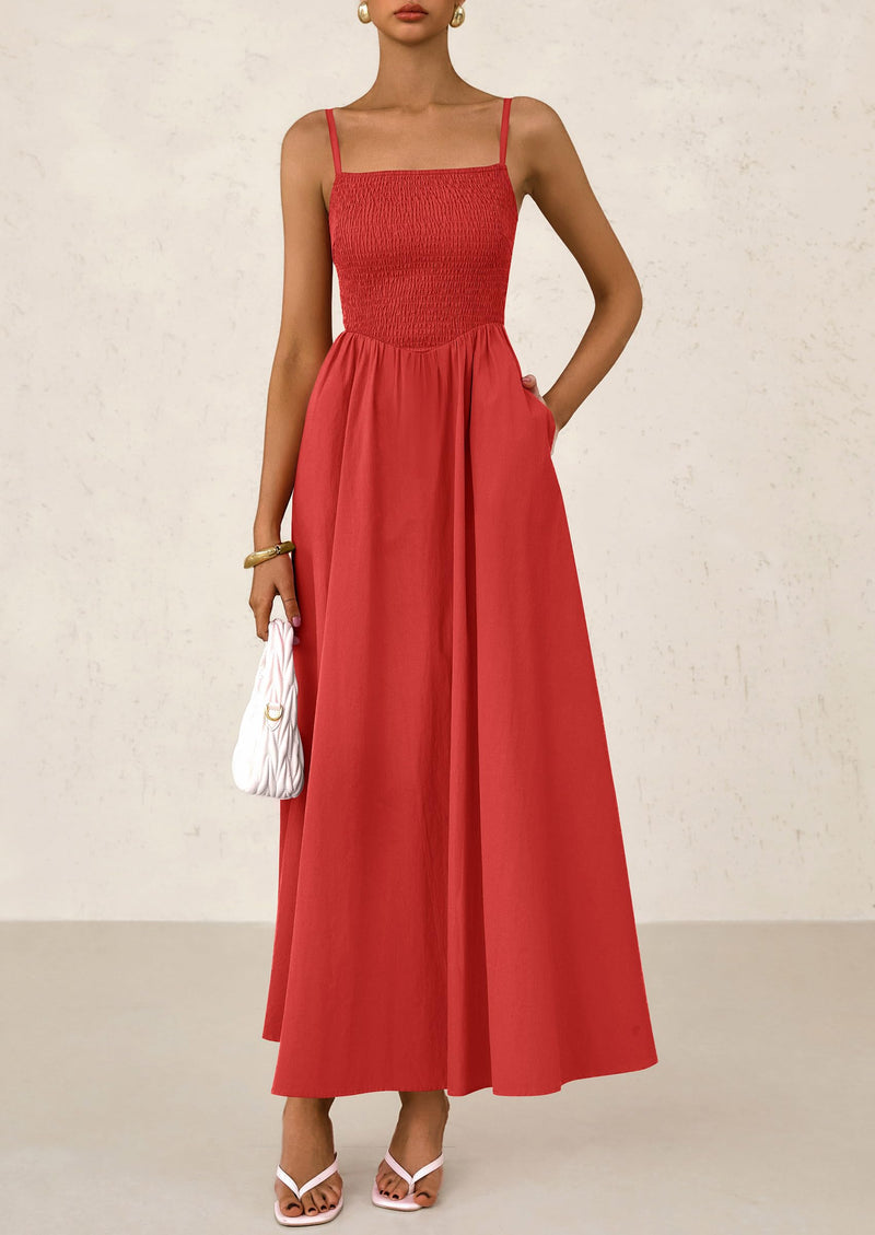 PRETTYGARDEN  Beach Casual Spaghetti Strap Maxi Dresses