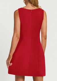 Sleeveless Boat Neck A Line Elegant Cocktail Party Mini Dresses