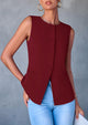 Dressy Business Casual Sleeveless Button Down Blazer Waistcoat