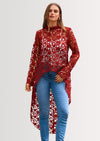 PRETTYGARDEN Women's Long Sleeve Round Neck High Low Asymmetrical Irregular Hem Casual Tops Blouse Shirt Dress