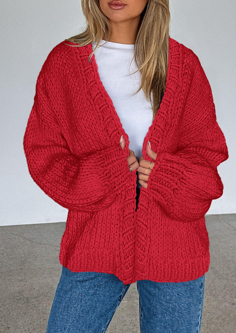 PRETTYGARDEN Cardigan Sweaters for Women Trendy Fall Fashion Long Sleeve Chunky Knit Cardigans Winter Clothing Outfits