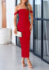PRETTYGARDEN Womens Off The Shoulder Dress Ruched Bodycon Sleeveless Split Cocktail Party Maxi Dresses