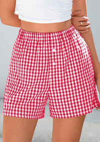 Plaid Casual Y2K Short with Pockets