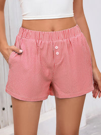 Elastic waist Y2k vacation beach bottom striped casual shorts