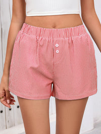Elastic waist Y2k vacation beach bottom striped casual shorts