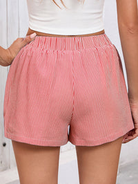 Elastic waist Y2k vacation beach bottom striped casual shorts
