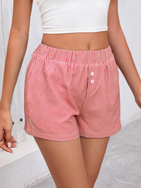 Elastic waist Y2k vacation beach bottom striped casual shorts