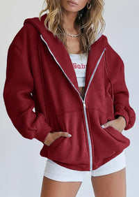 Long Sleeve Zip Up Y2K Hoodies With Pockets