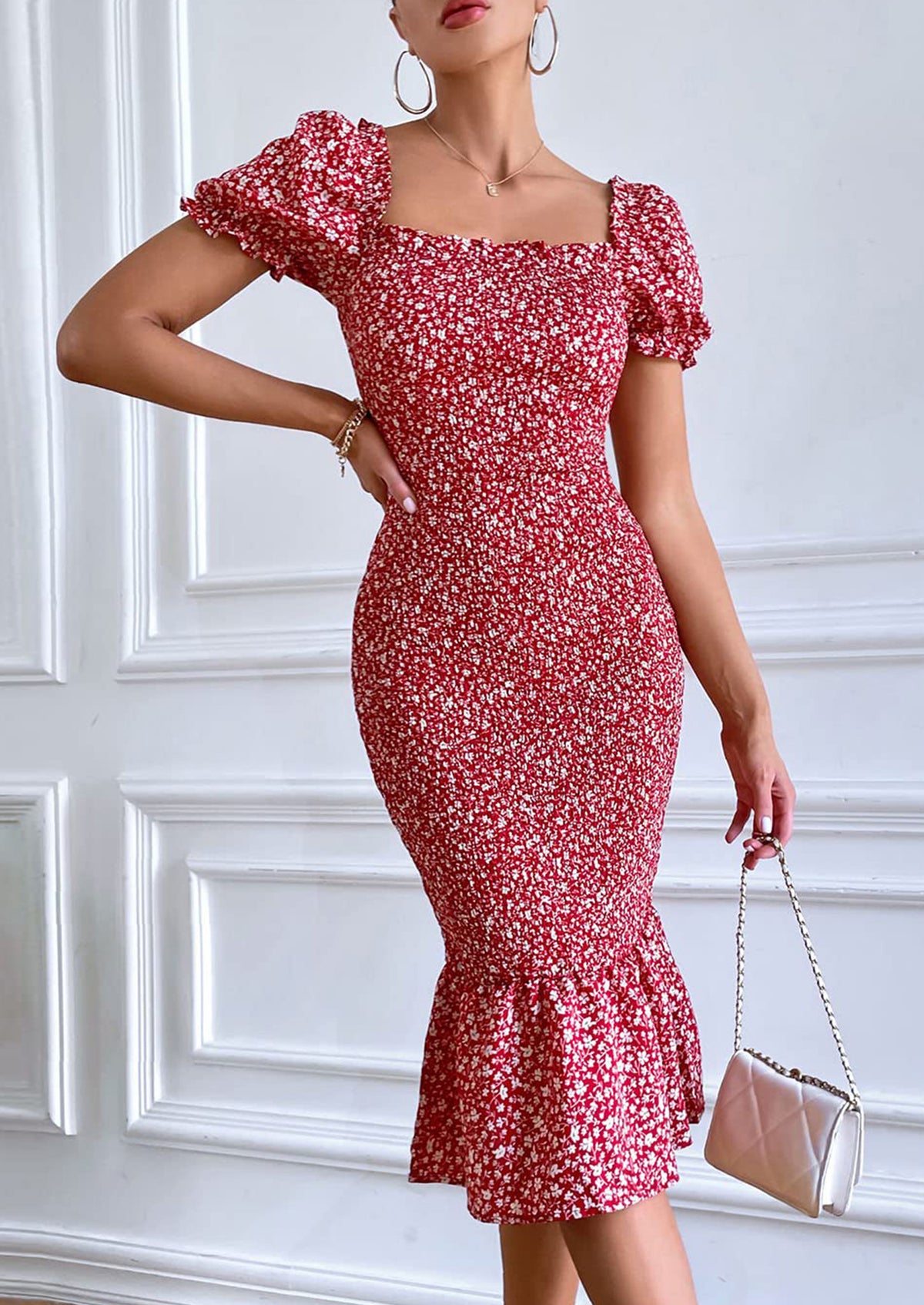 Short Puff Sleeve Cocktail Dresses