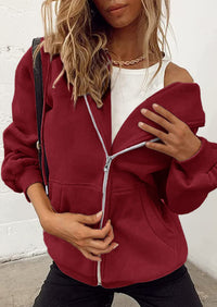 Long Sleeve Zip Up Y2K Hoodies With Pockets