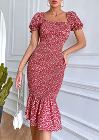 Short Puff Sleeve Cocktail Dresses