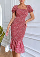 Short Puff Sleeve Cocktail Dresses