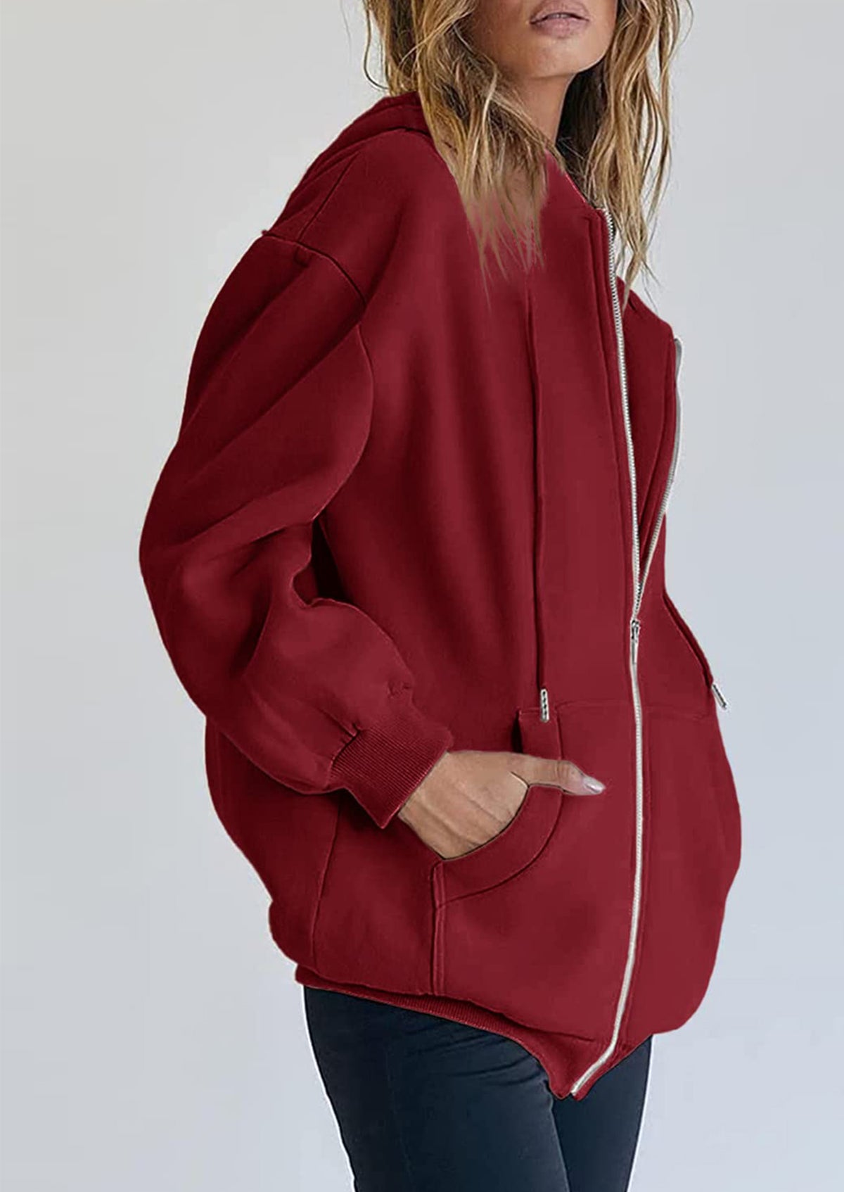 Long Sleeve Zip Up Y2K Hoodies With Pockets
