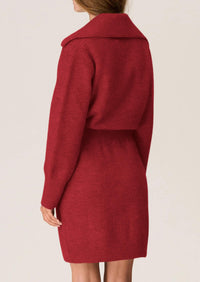 Long Sleeve V Neck Button Down Knit Pullover Sweater Dresses