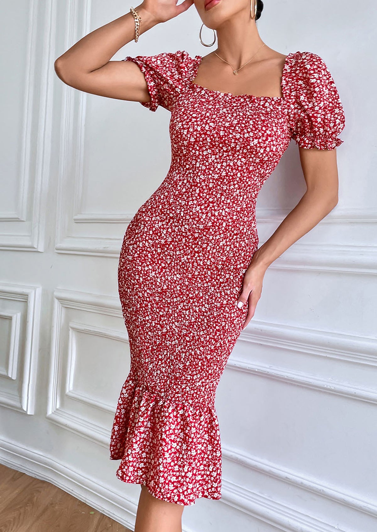 Short Puff Sleeve Cocktail Dresses