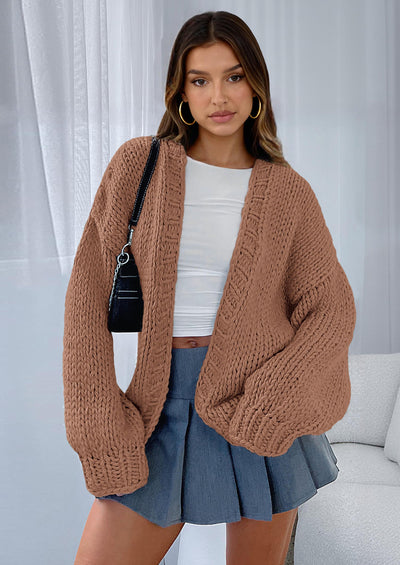 PRETTYGARDEN Cardigan Sweaters for Women Trendy Fall Fashion Long Sleeve Chunky Knit Cardigans Winter Clothing Outfits