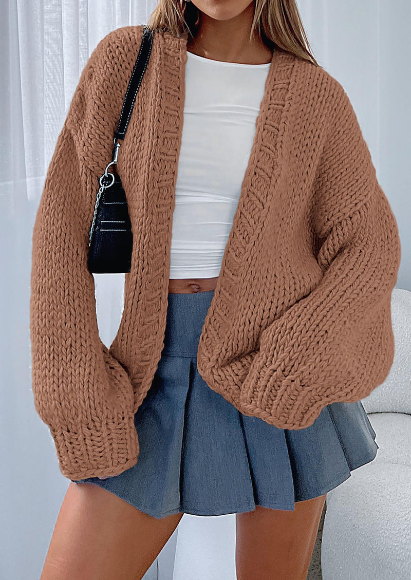 PRETTYGARDEN Cardigan Sweaters for Women Trendy Fall Fashion Long Sleeve Chunky Knit Cardigans Winter Clothing Outfits