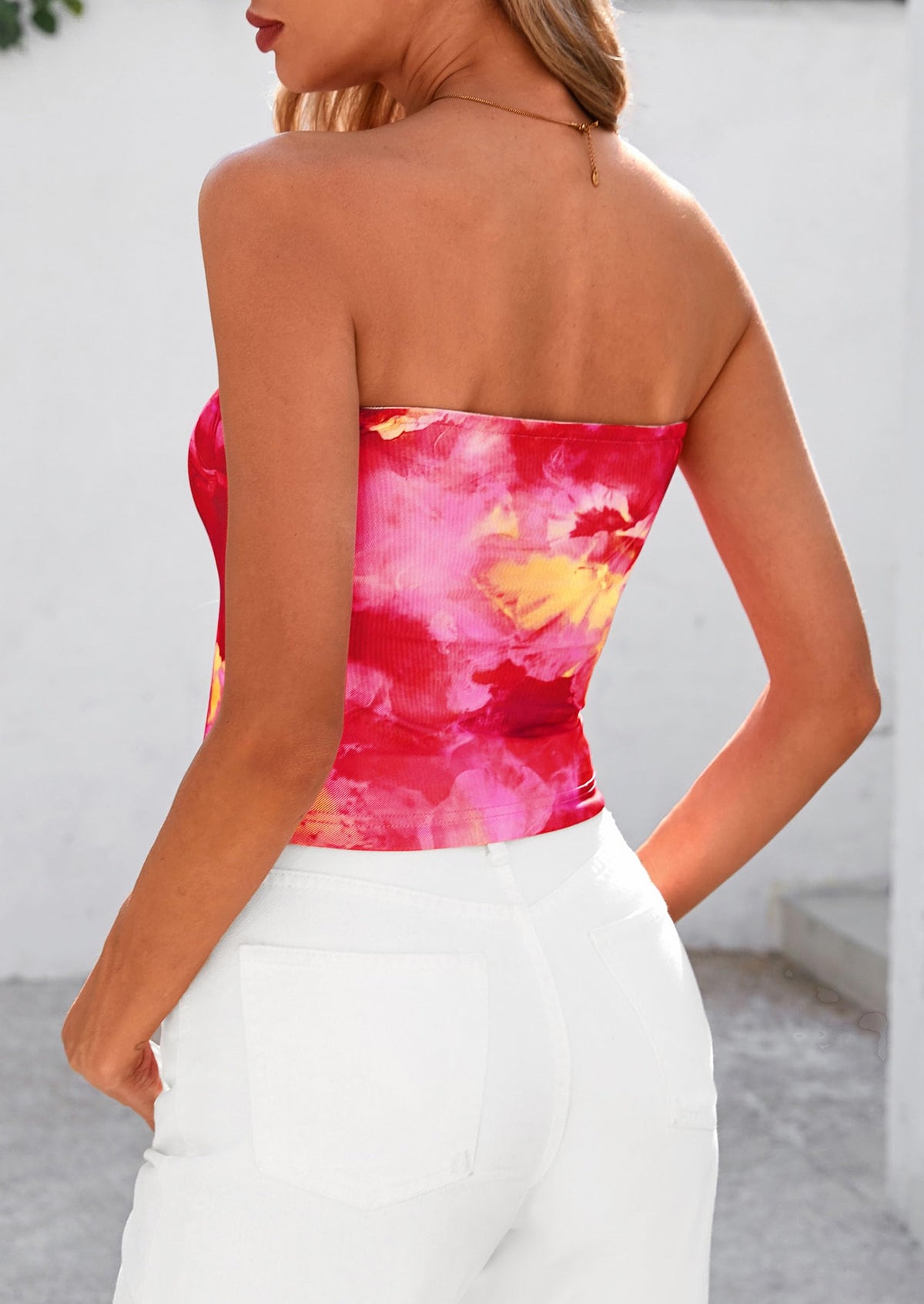 Strapless Mesh Floral Y2K Bandeau Cute Crop Trendy Going Out Tube Tops