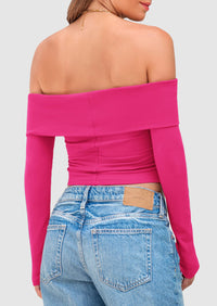Off The Shoulder Long Sleeve Blouses