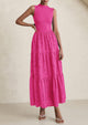 Casual Eyelet Sleeveless Maxi Dress with Pockets