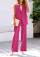 Sleeveless Suit Vest And Wide Leg Pants Business Casual Blazer Set