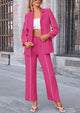 Business Casual Jacket Wide Leg Pants 2 Piece Blazer Sets