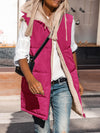 PRETTYGARDEN Womens Fall Reversible Vests Sleeveless Fleece Jacket Zip Up Hoodie Pockets Long Warm Winter Coat Outerwear