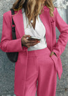 PRETTYGARDEN Women's Fall Two Piece Outfits Dressy Blazer Jacket and Wide Leg Pants Pockets Business Casual Office Suit Sets