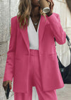 PRETTYGARDEN Women's Fall Two Piece Outfits Dressy Blazer Jacket and Wide Leg Pants Pockets Business Casual Office Suit Sets