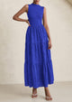Casual Eyelet Sleeveless Maxi Dress with Pockets