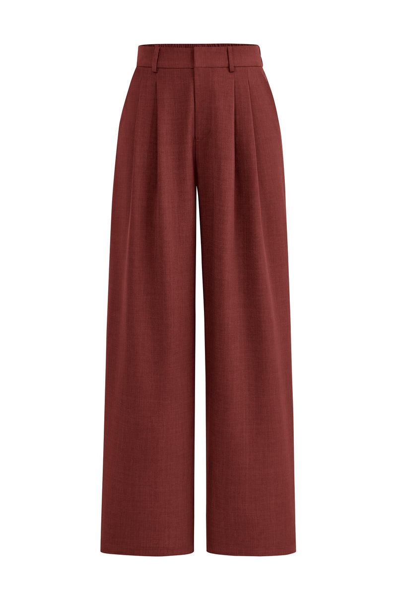 PRETTYGARDEN Women's Summer Elastic High Waisted Work Pants Straight Leg Dressy Business Casual Trousers Slacks Pockets