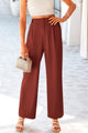 Casual Wide Leg High Elastic Waisted Long Work Pants