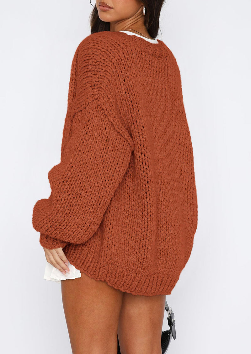 PRETTYGARDEN Cardigan Sweaters for Women Trendy Fall Fashion Long Sleeve Chunky Knit Cardigans Winter Clothing Outfits