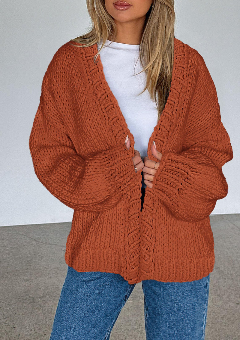 PRETTYGARDEN Cardigan Sweaters for Women Trendy Fall Fashion Long Sleeve Chunky Knit Cardigans Winter Clothing Outfits