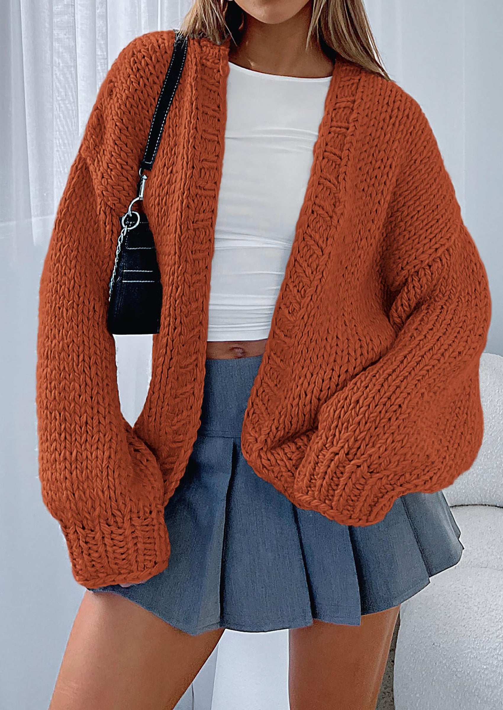 PRETTYGARDEN Cardigan Sweaters for Women Trendy Fall Fashion Long Sleeve Chunky Knit Cardigans Winter Clothing Outfits