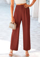Casual Wide Leg High Elastic Waisted Long Work Pants